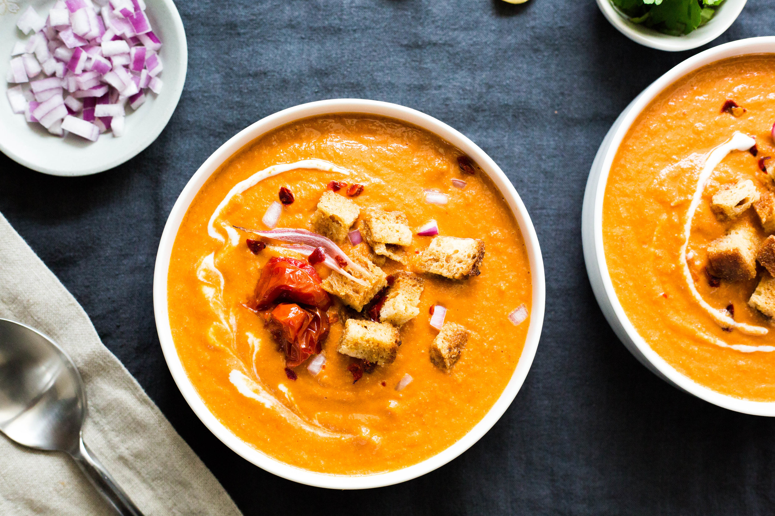Tomato Harissa Soup | vegan gluten-free | #puremamas