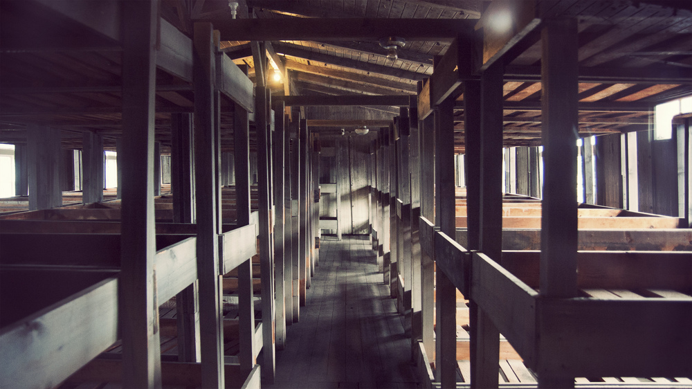  ​Inside one of the remaining bunkers. The furnishings had be rebuilt as the originals were destroyed after the war. Up to 400 people would live in a single bunker. 