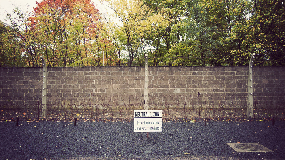  ​The "Death Strip" where prisoners were shot on sight. Rows of barbed wire lined the first fence. 