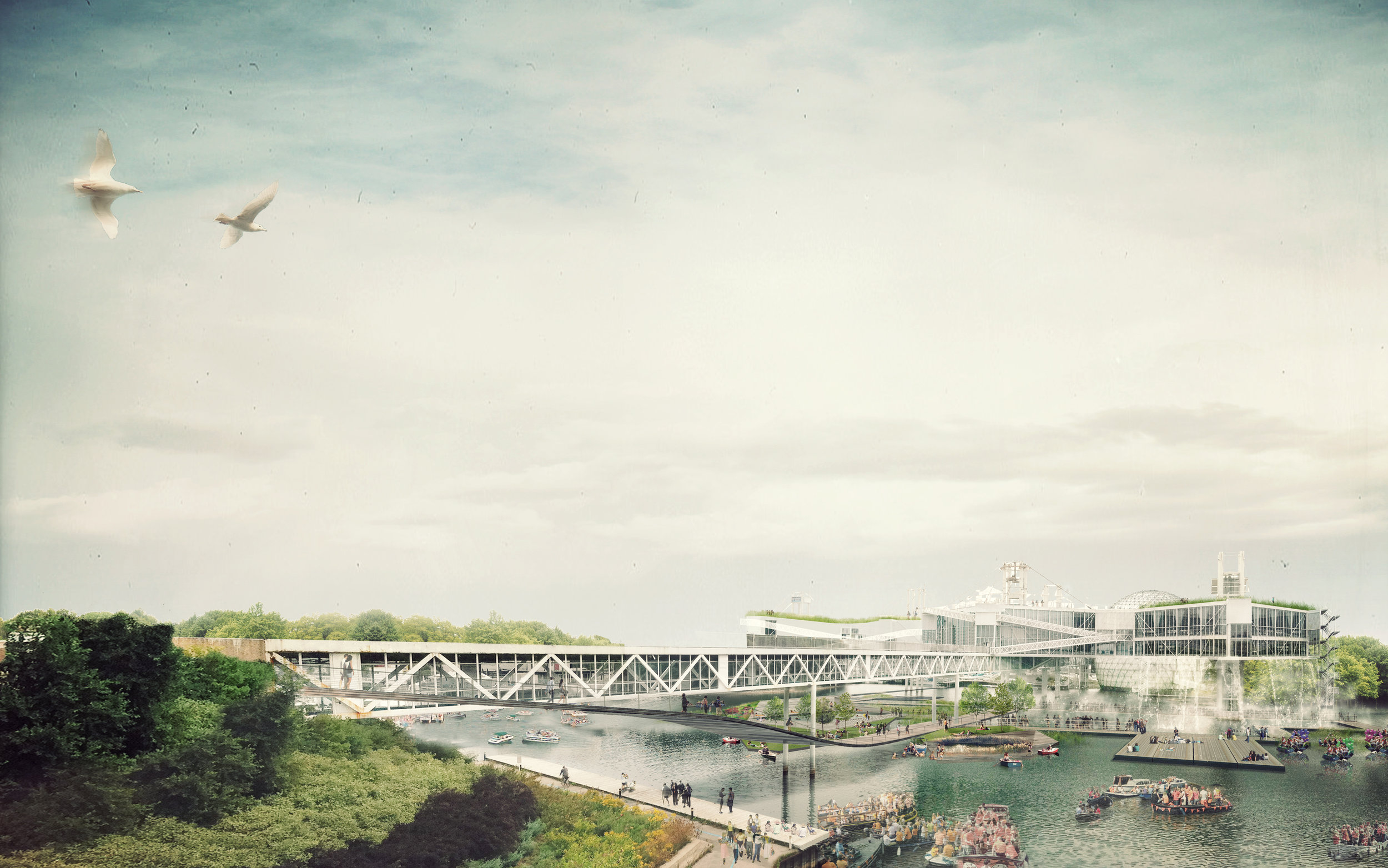 View to the Pods & Cinesphere