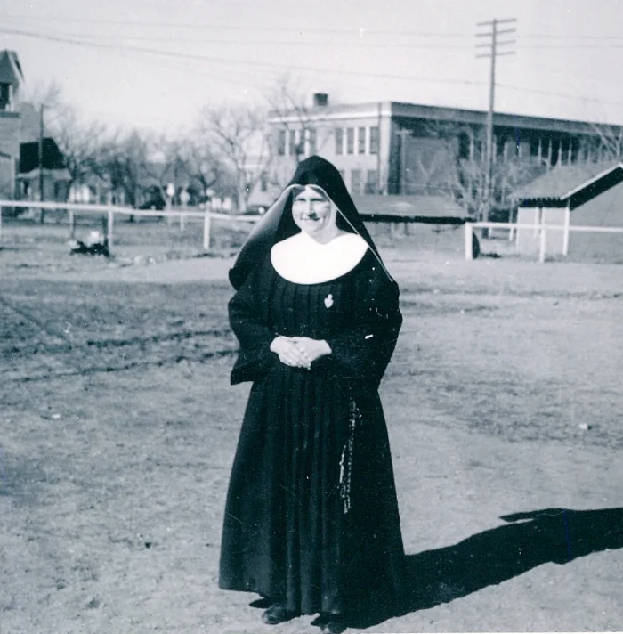 Either playground duty or outfield - Sr. Margaret.