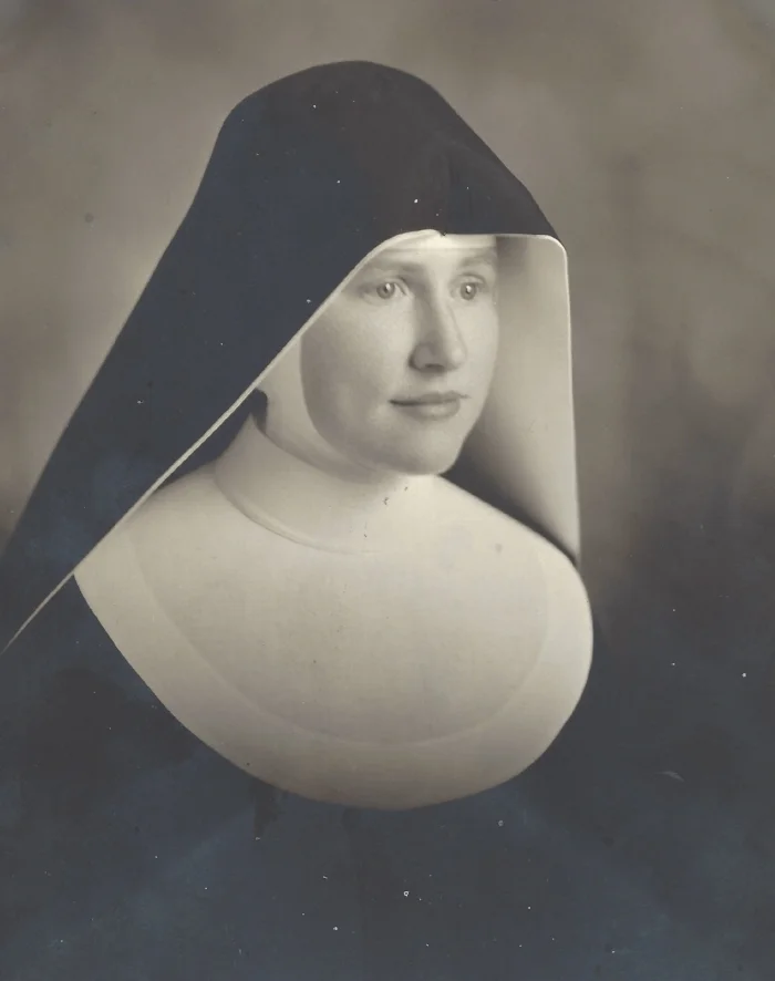 Sr. Margaret or, more properly, Sr. Mary Theonita as a young nun. I wonder if this was taken on the occasion of her final vows. It is such a beautiful photo and she looks so earnest. 