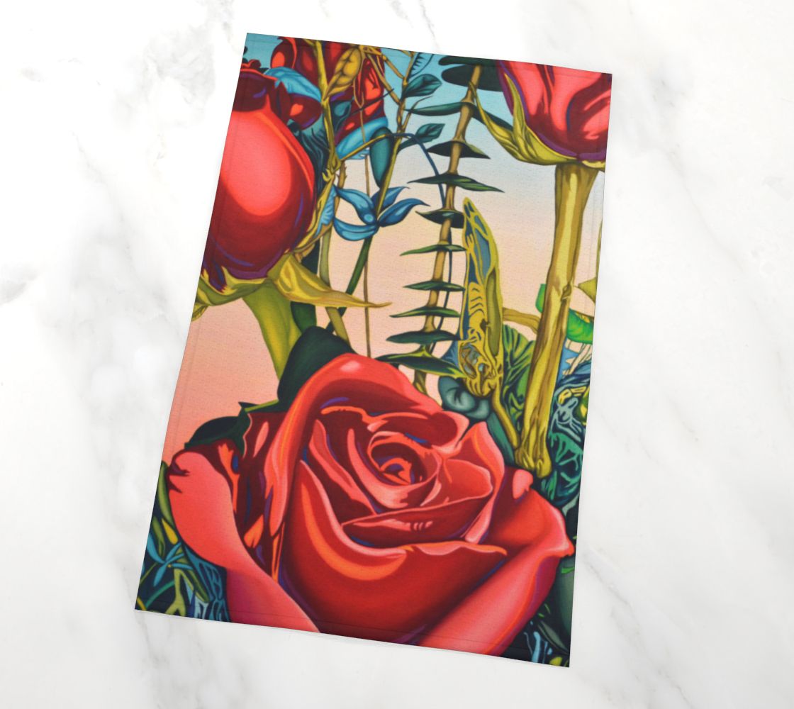 Rose tea towel
