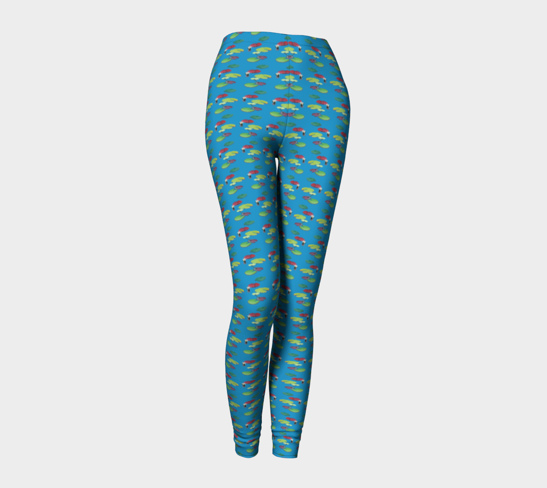 Blue Lily Pattern Leggings