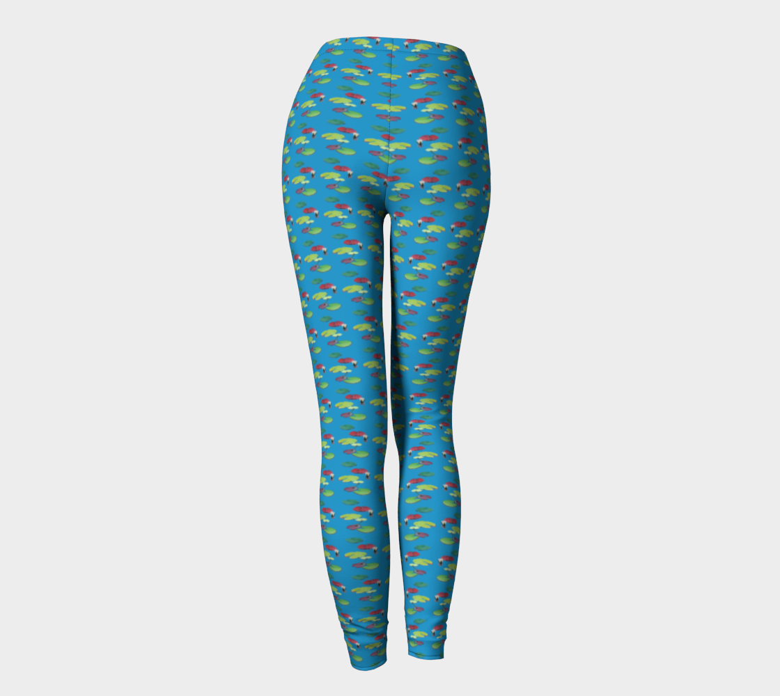 Blue Lily Pattern Leggings