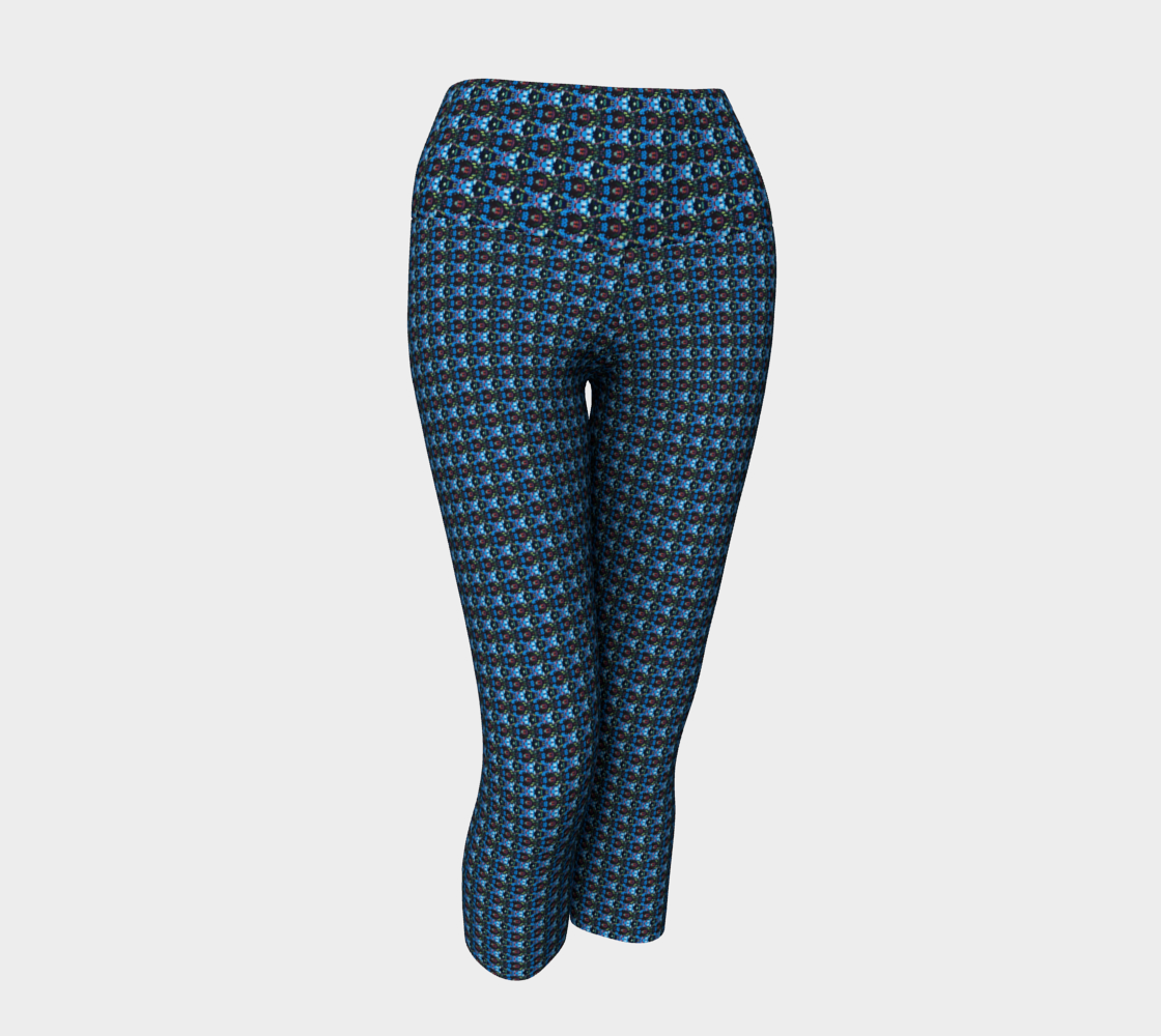 Blue Thyme Pattern Yoga Capris