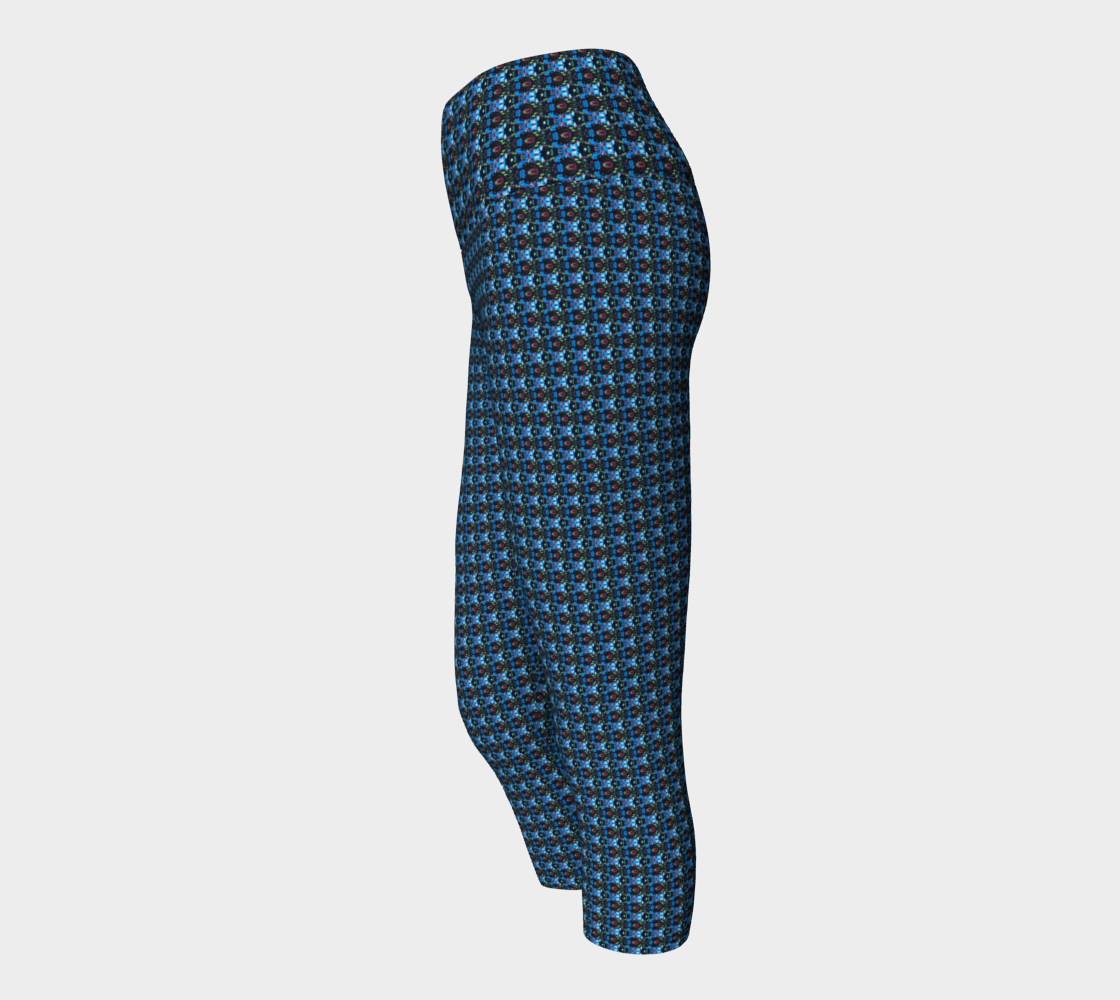 Blue Thyme Pattern Yoga Capris