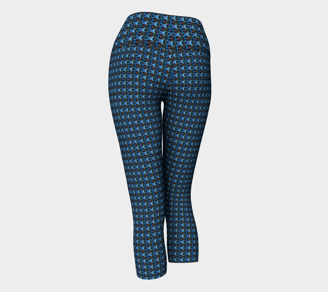 Blue Thyme Pattern Yoga Capris