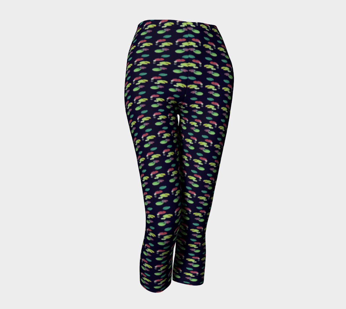 Black Lily Pattern Capris