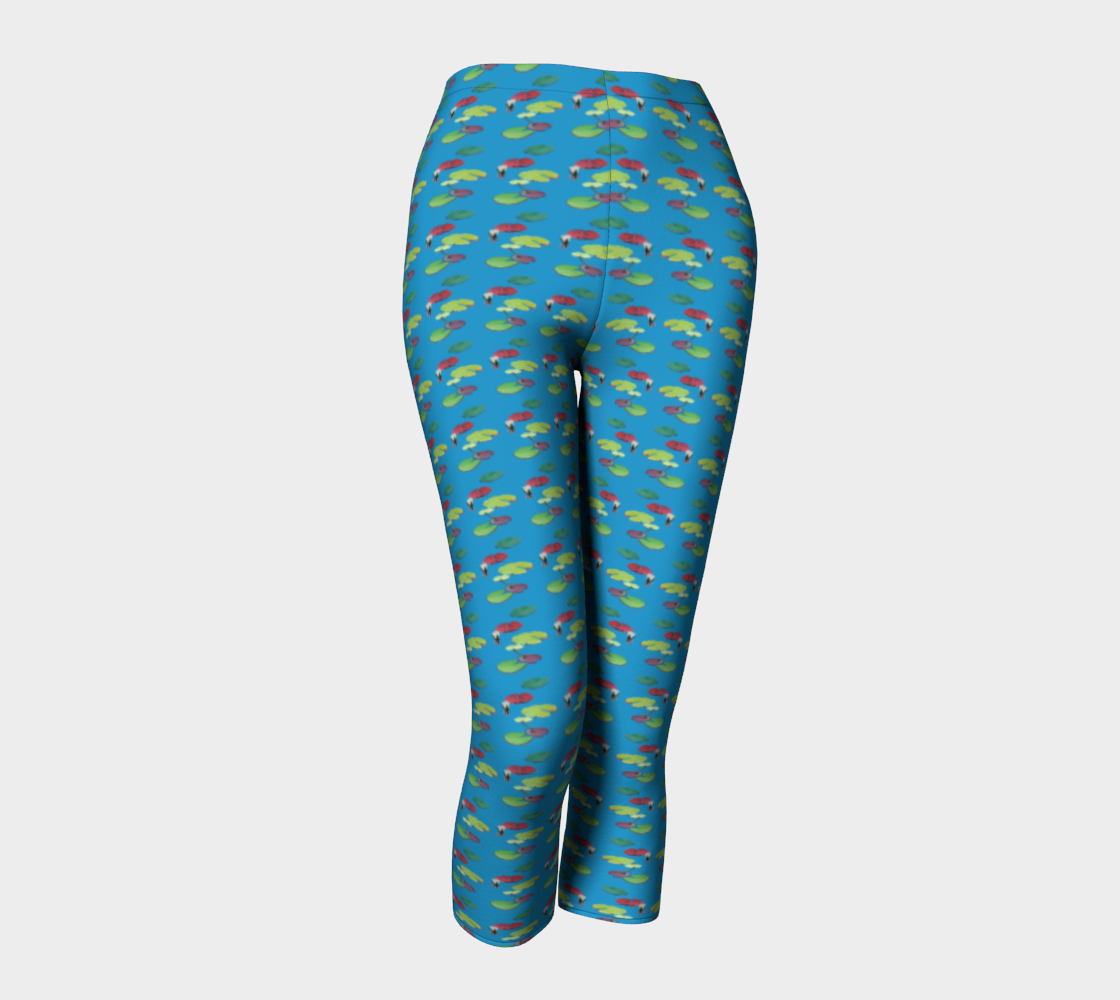 Blue Lily Pattern Capris