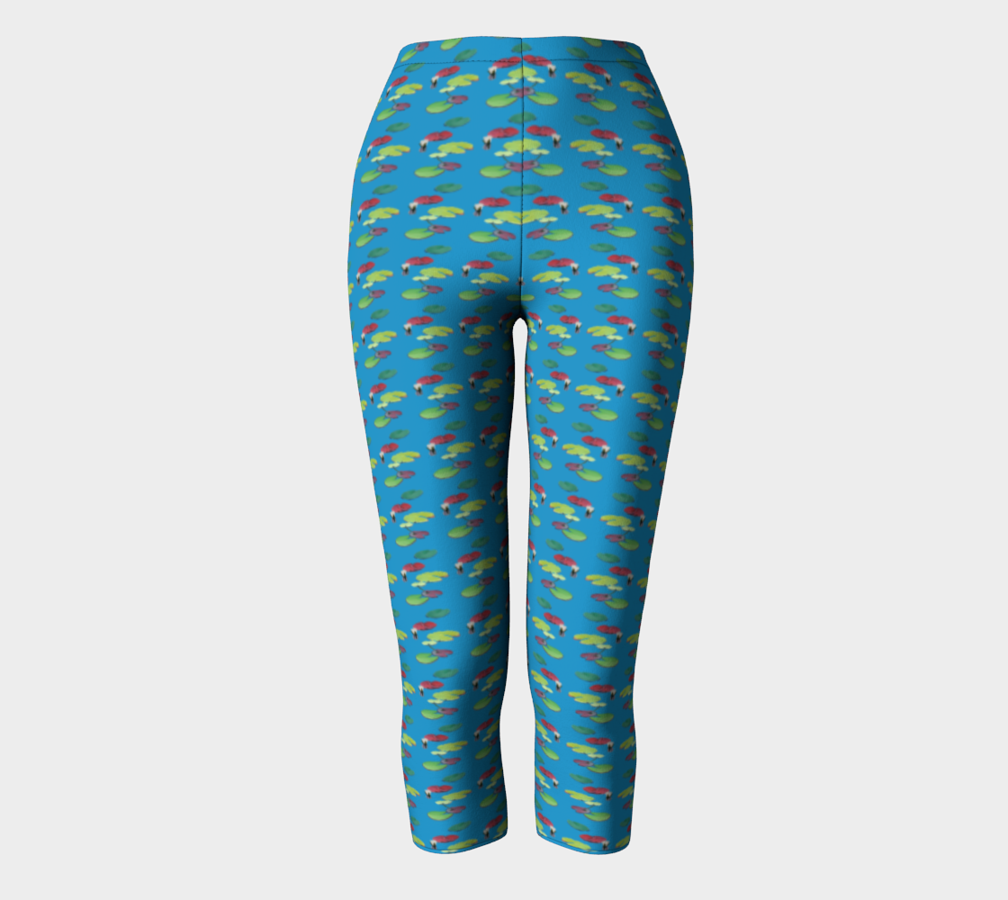 Blue Lily Pattern Capris