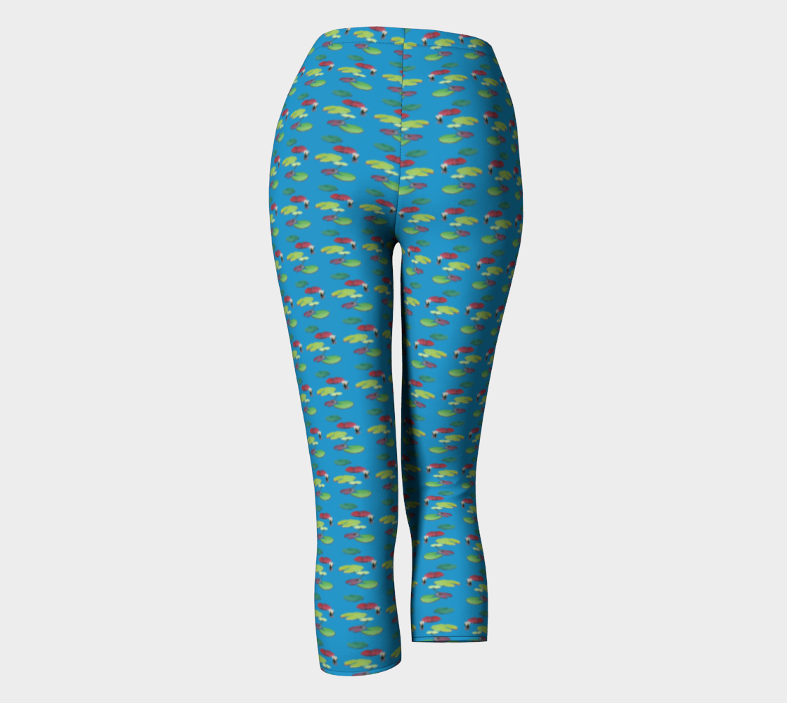 Blue Lily Pattern Capris