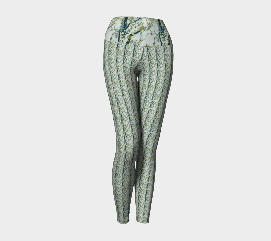 Green Forest Pattern Yoga Leggings