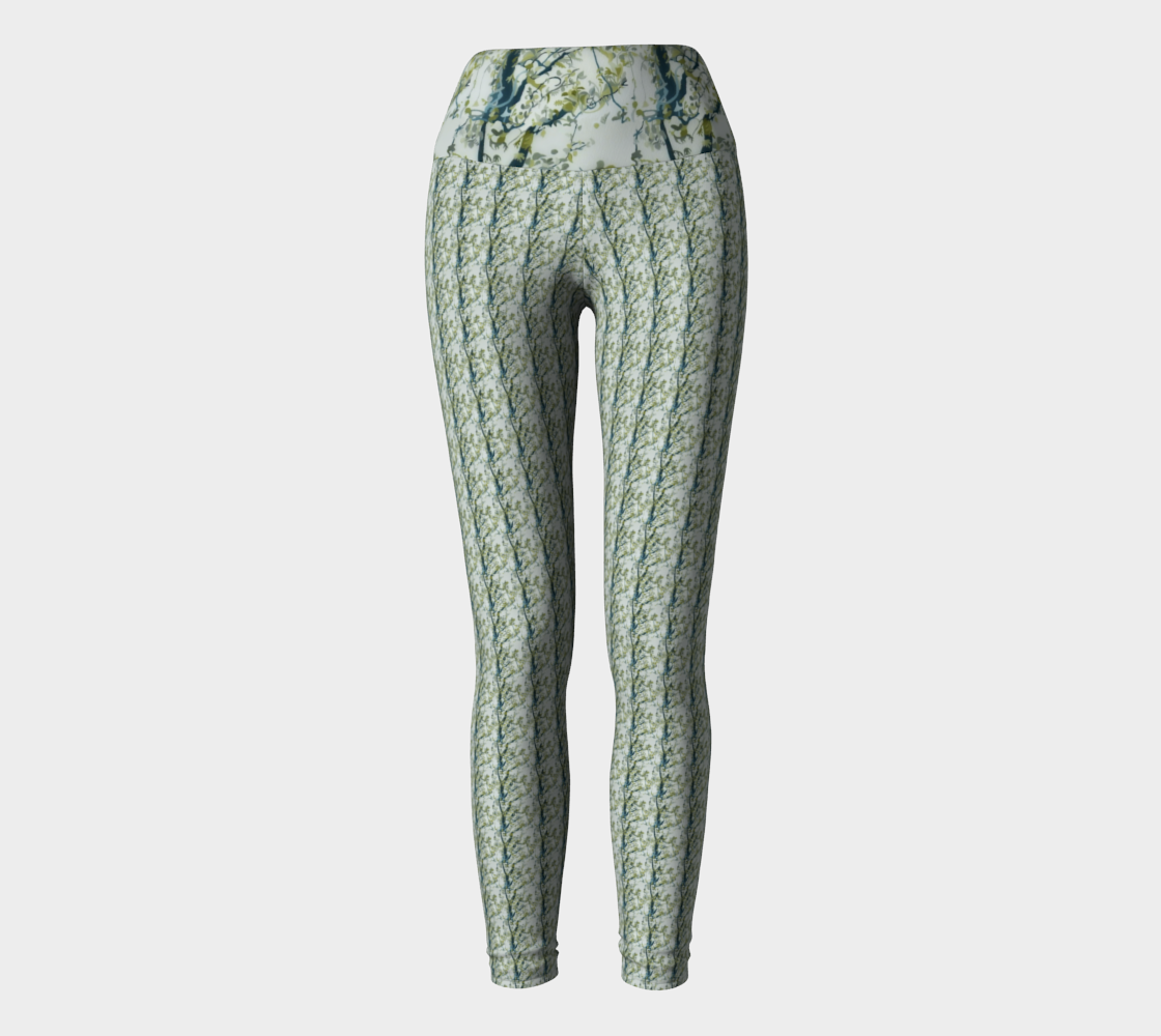 Green Forest Pattern Yoga Leggings