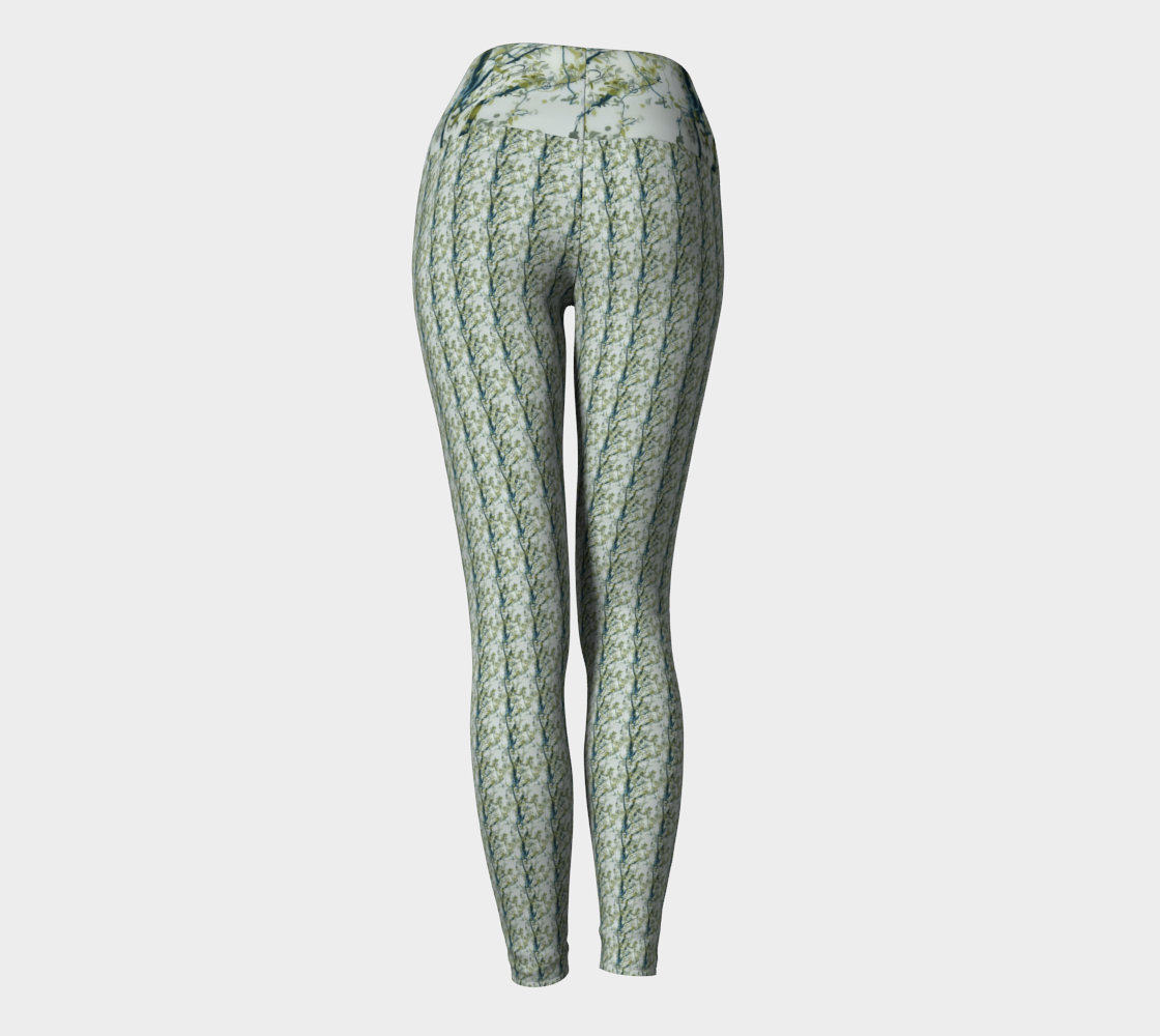 Green Forest Pattern Yoga Leggings