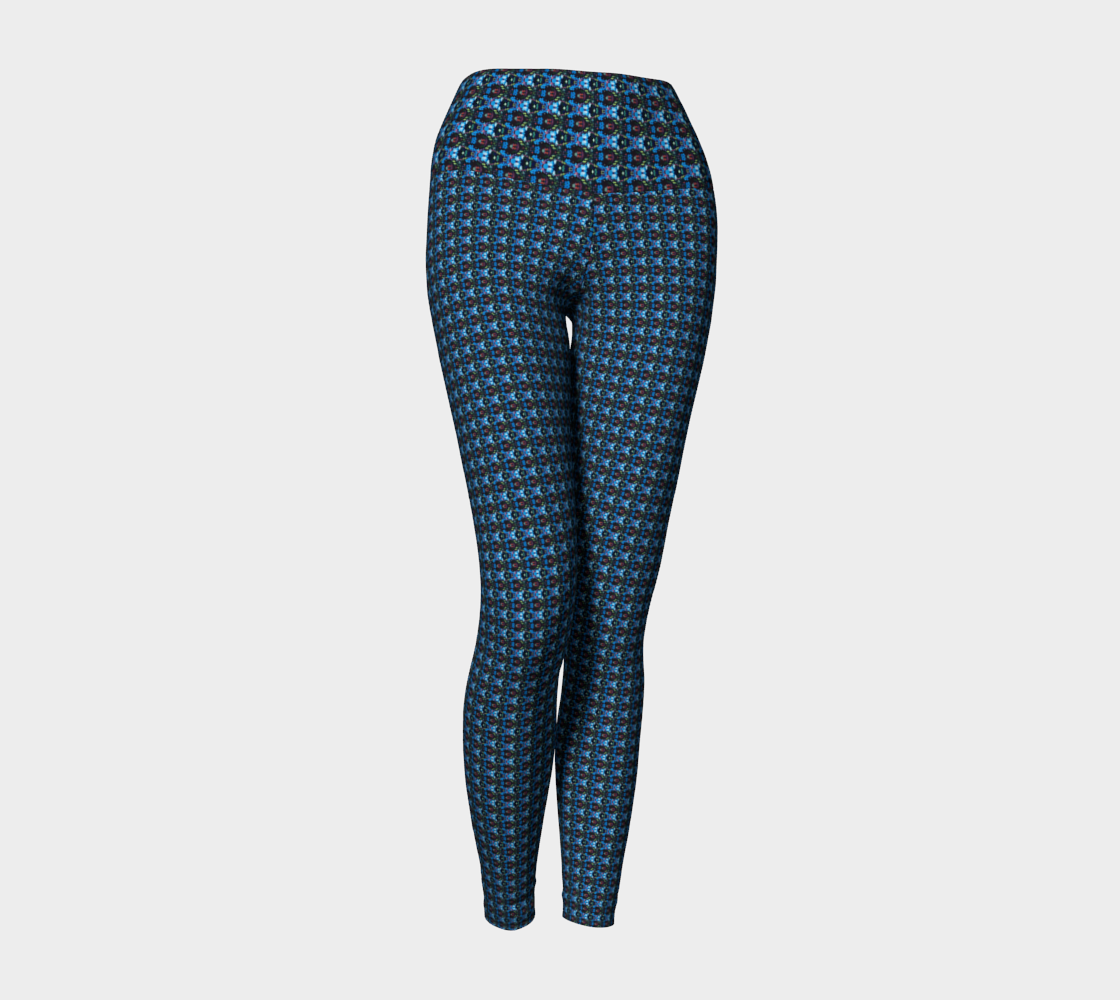 Blue Thyme Pattern Yoga Leggings