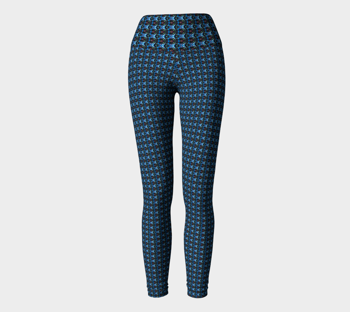 Blue Thyme Pattern Yoga Leggings
