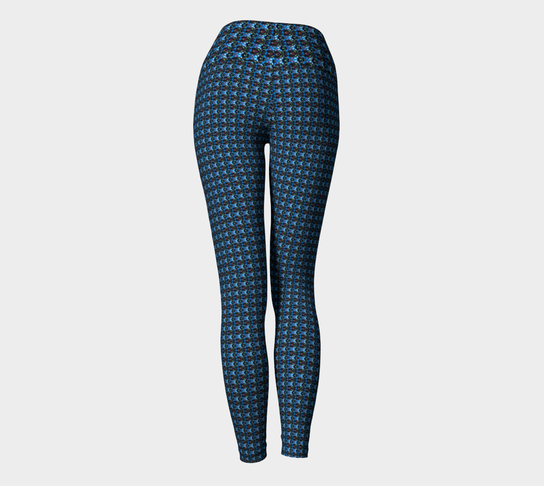 Blue Thyme Pattern Yoga Leggings