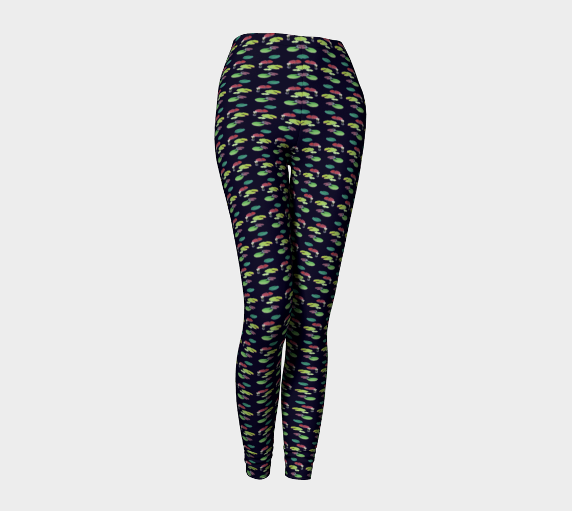 Black Lily Pattern Leggings