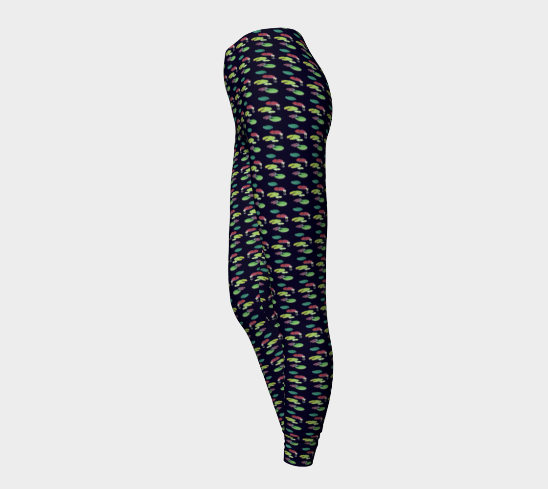 Black Lily Pattern Leggings