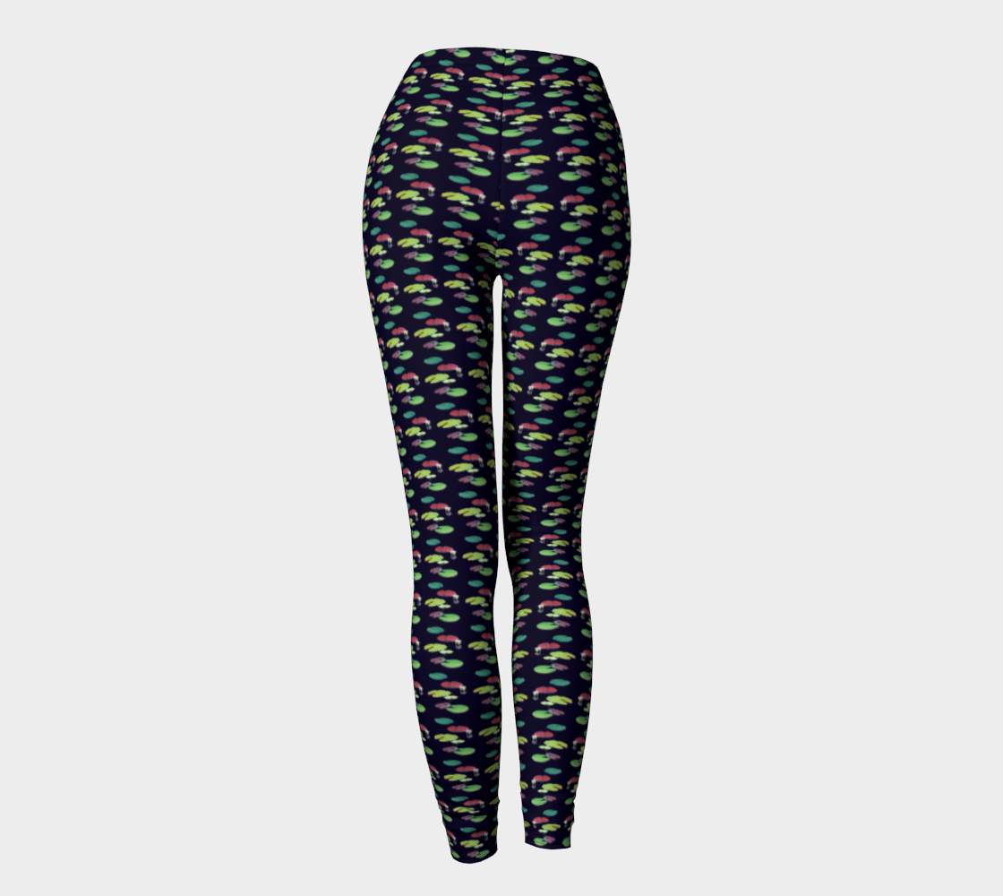 Black Lily Pattern Leggings
