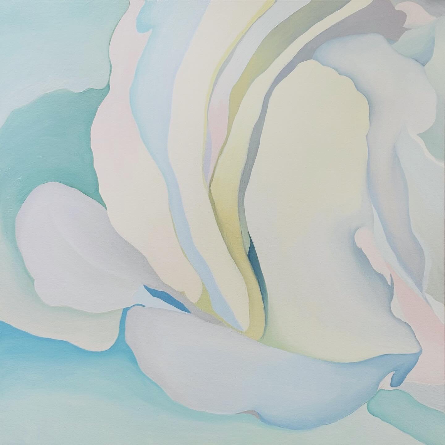 Dreaming in Pastel, 20&rdquo; x 20&rdquo;, oil on canvas with wood frame #abstractart #shapes #pastel #painting