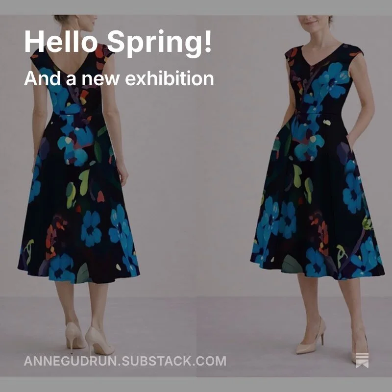 The Blue Wildflower Midi Dress! #Wearableart #dress #fineartandfashion #wildflowers