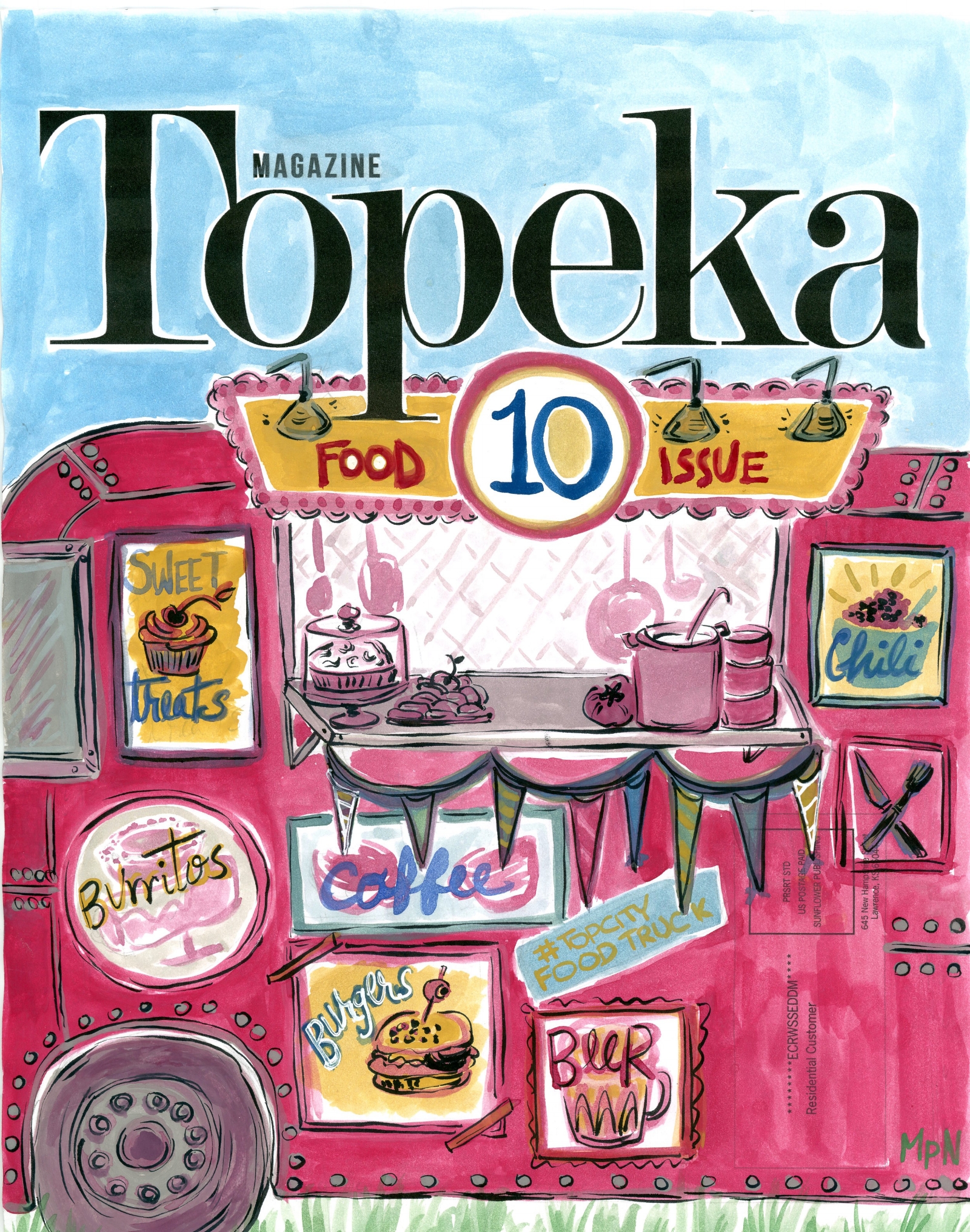  Cover and illustrations for Topeka Magazine, 10th anniversary food issue&nbsp; 