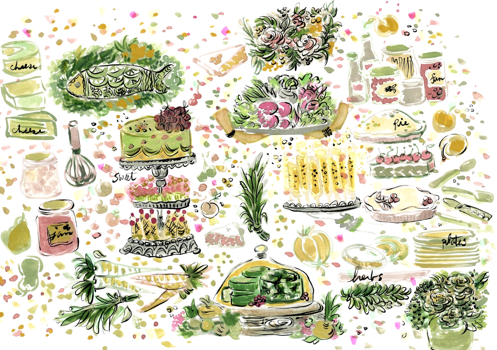  Website illustrations for cookbook author   Cathy Barrow   