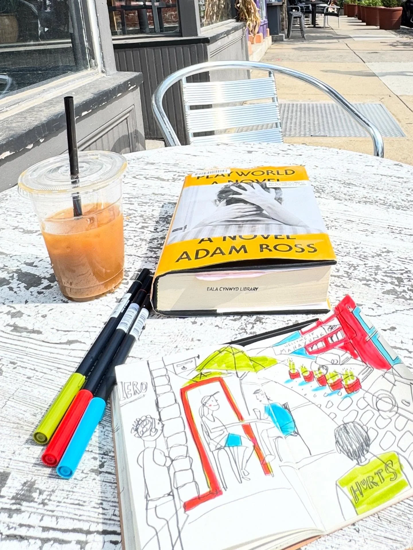 i’m really digging these markers… #tombowbrushpen #mujinotebook #blackwingpencil #icecoffee #lazysunday #drawmore #manayunk