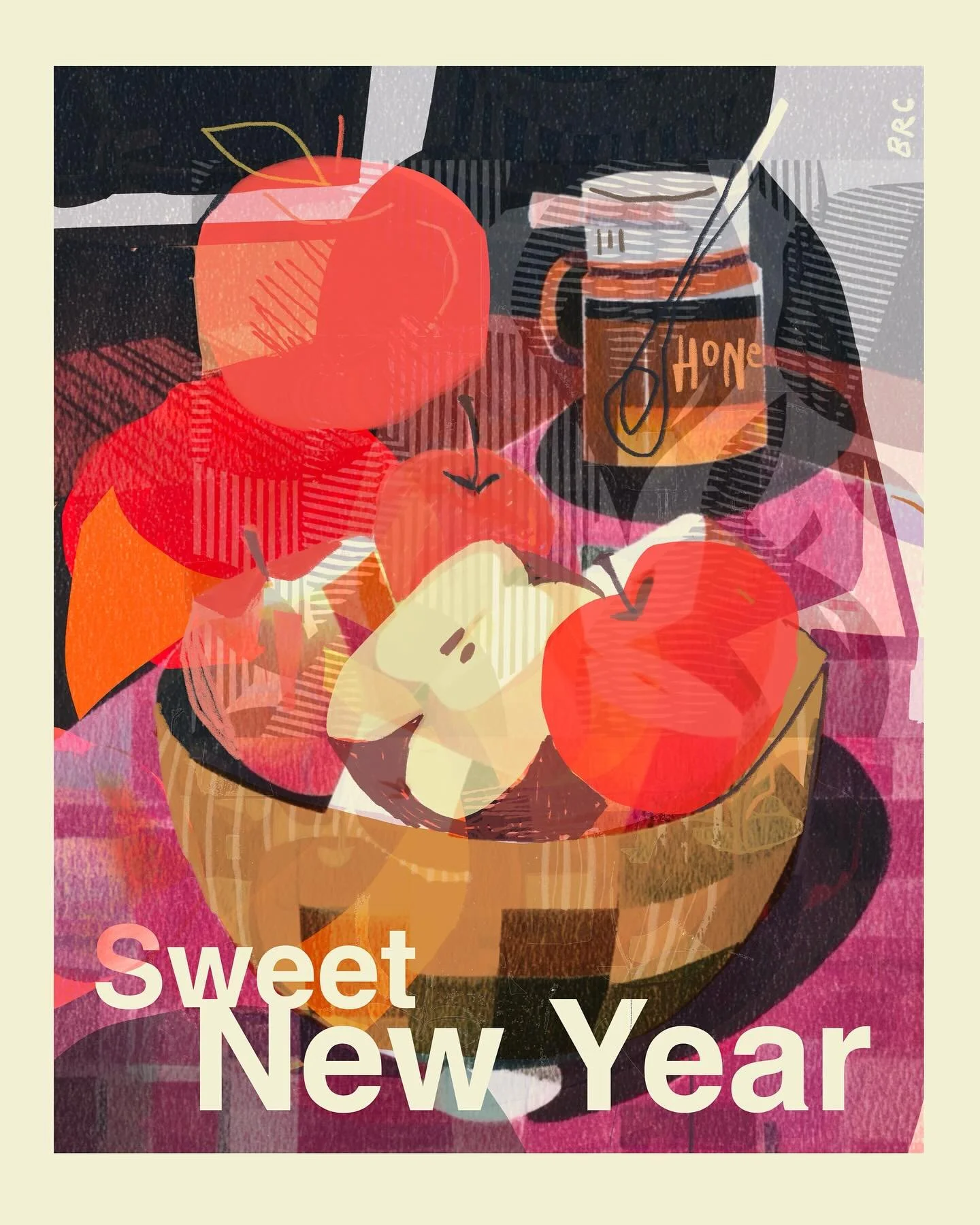 ππ― how ‘bout them apples? happy new year to those who celebrate. #shanatova #jewishnewyear #layersonlayersonlayers #newprocreatebrushes #helveticaforever #apples #applesandhoney ππ―