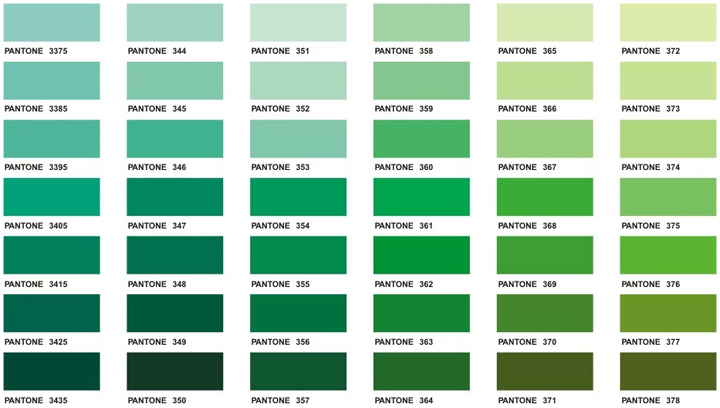 Pantone Shades of Green (http://www.executiveapparel.com/color/ch11.jpg)