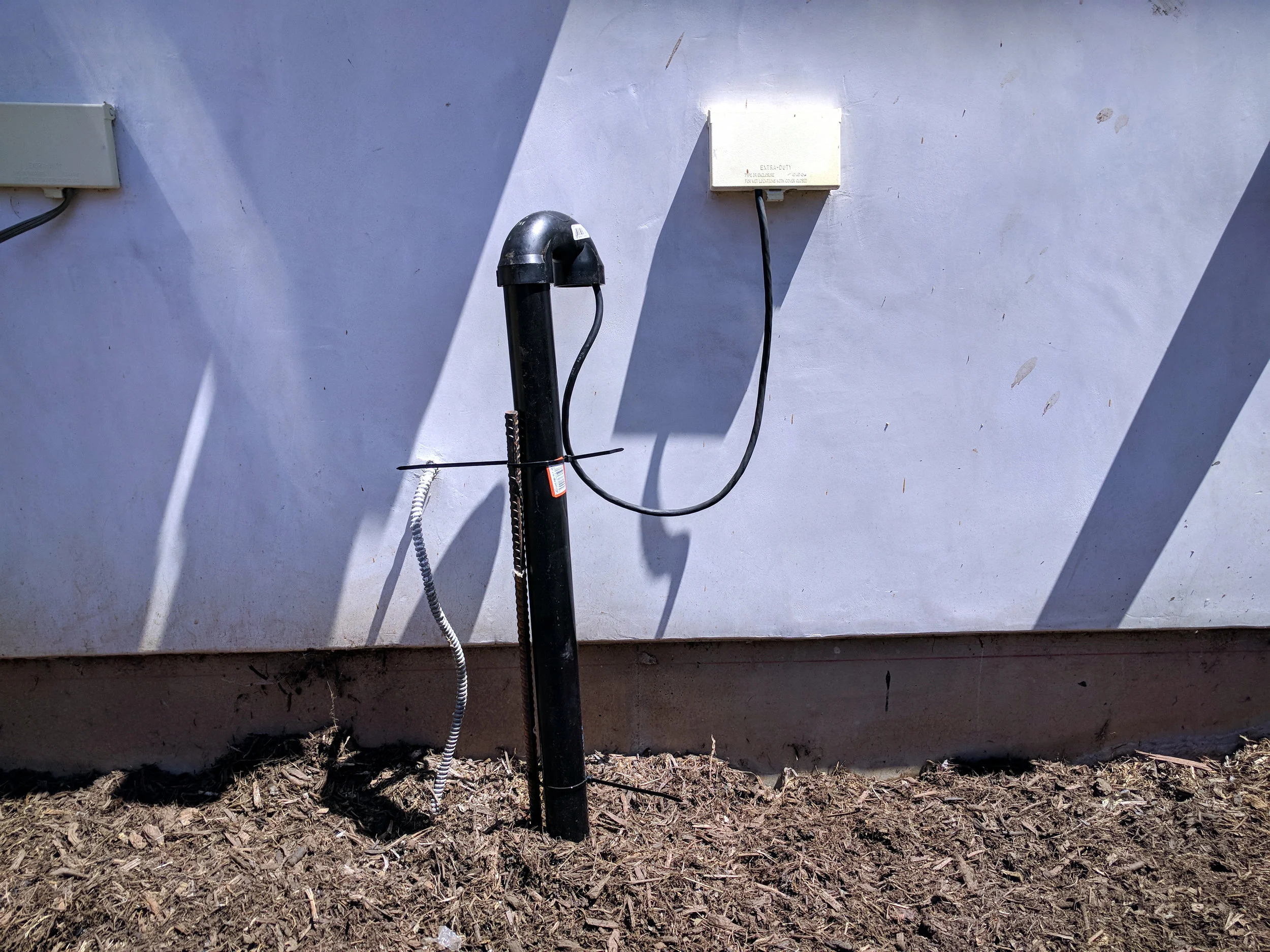 ABS pipe that contains & protects the power cord / Power Connection