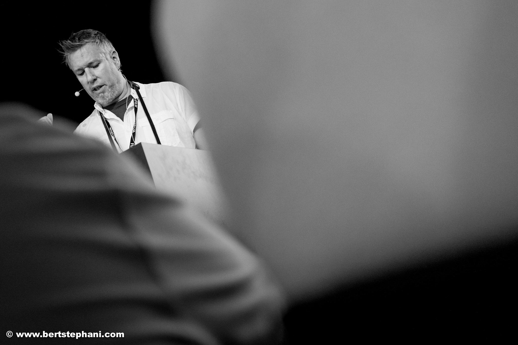 On stage. Courtesy of Bert Stephani.