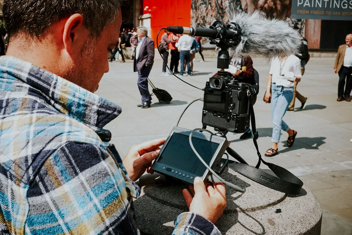 Kevin with a fully rigged video-ready X-T2. Courtesy of Rob Ward.