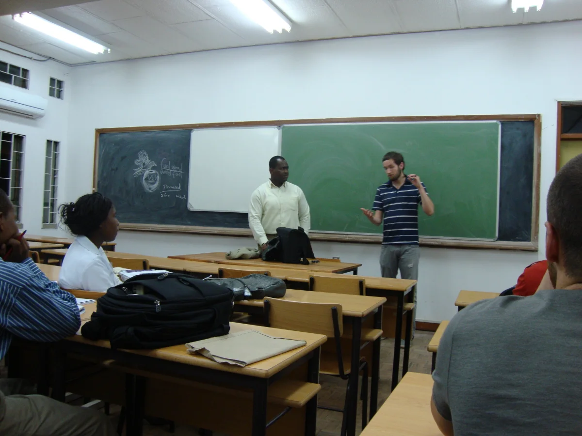 matt sharing Christ with a class