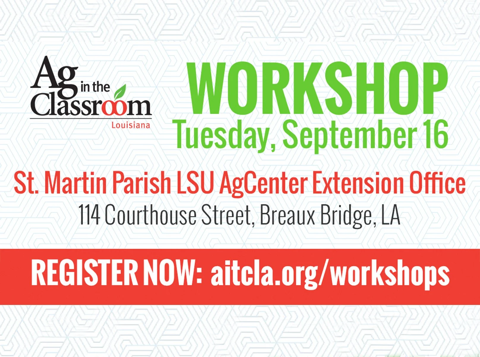 Breaux Bridge AITC Workshop