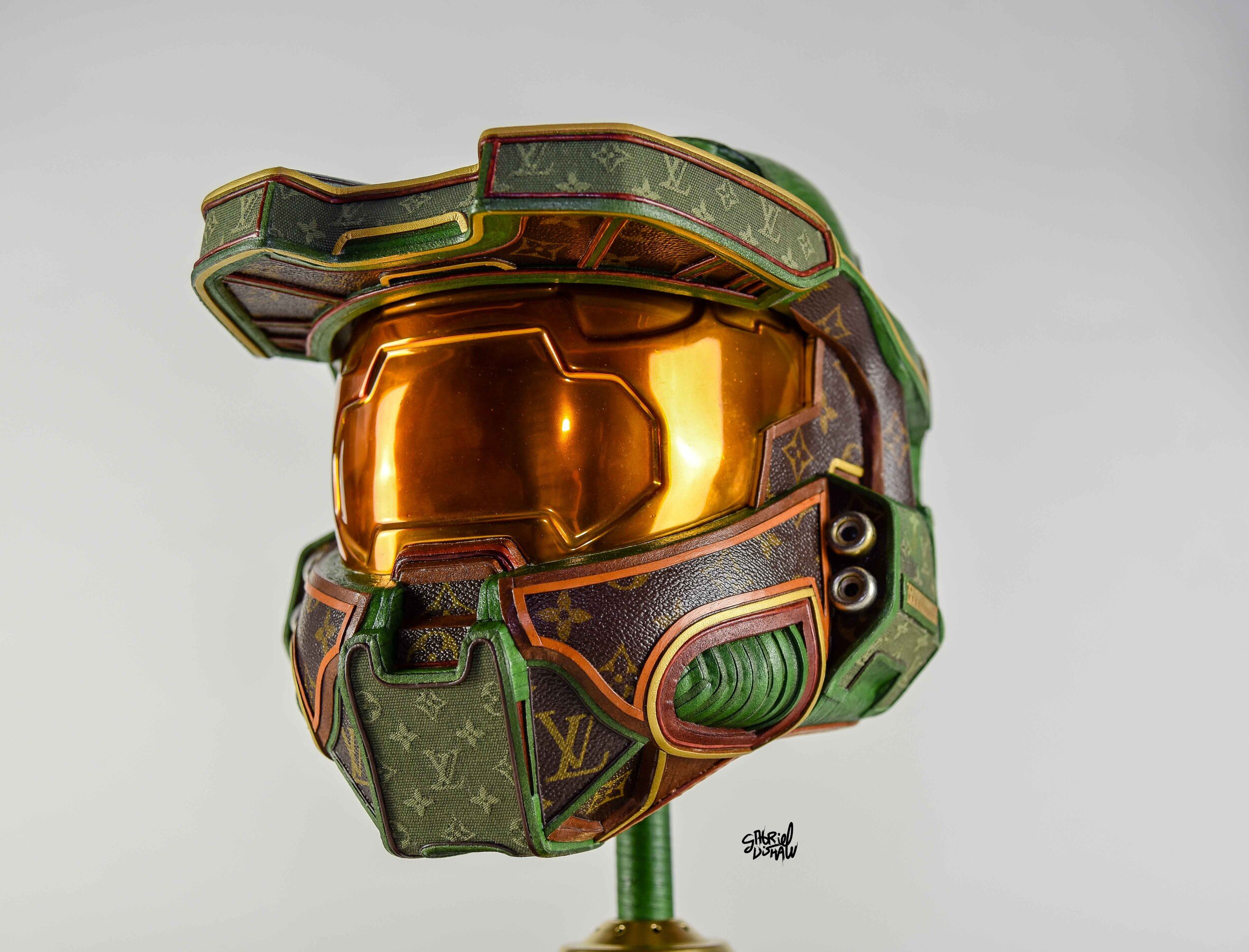 Gabriel Dishaw's Upcycled Creations - Master Chief LV - a piece I did a few  months back. I incorporated a bunch of different LV materials. This piece  took over 50 hours to