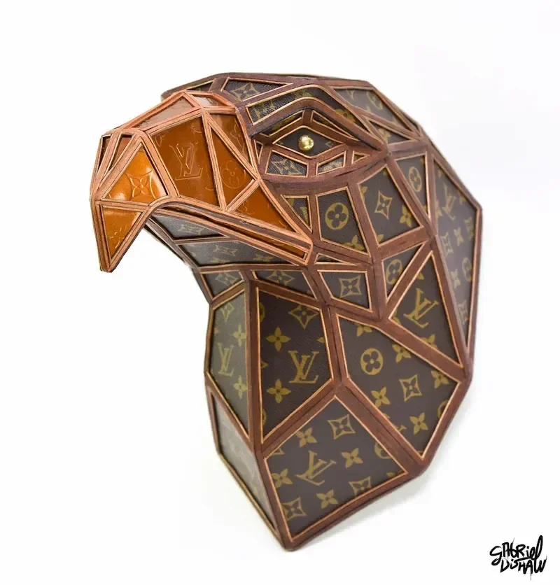 Upcycled wall mounted luxury sculptures by Gabriel Dishaw