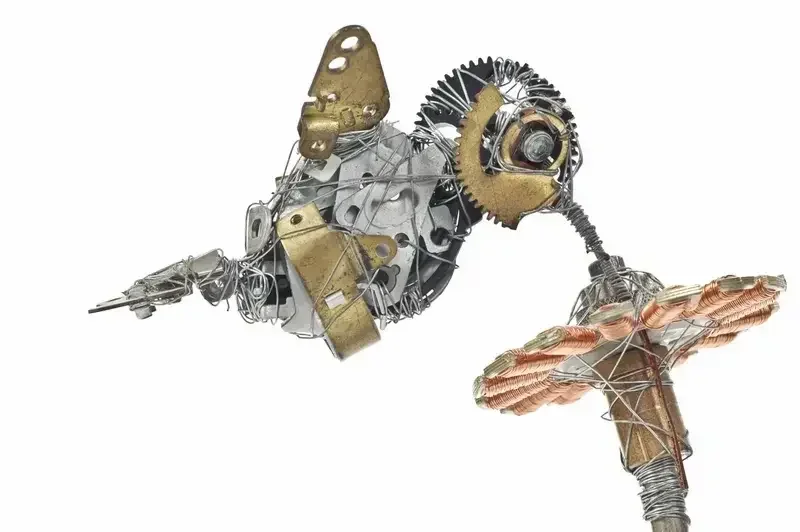 Upcycled tabletop and wall mounted art by Gabriel Dishaw