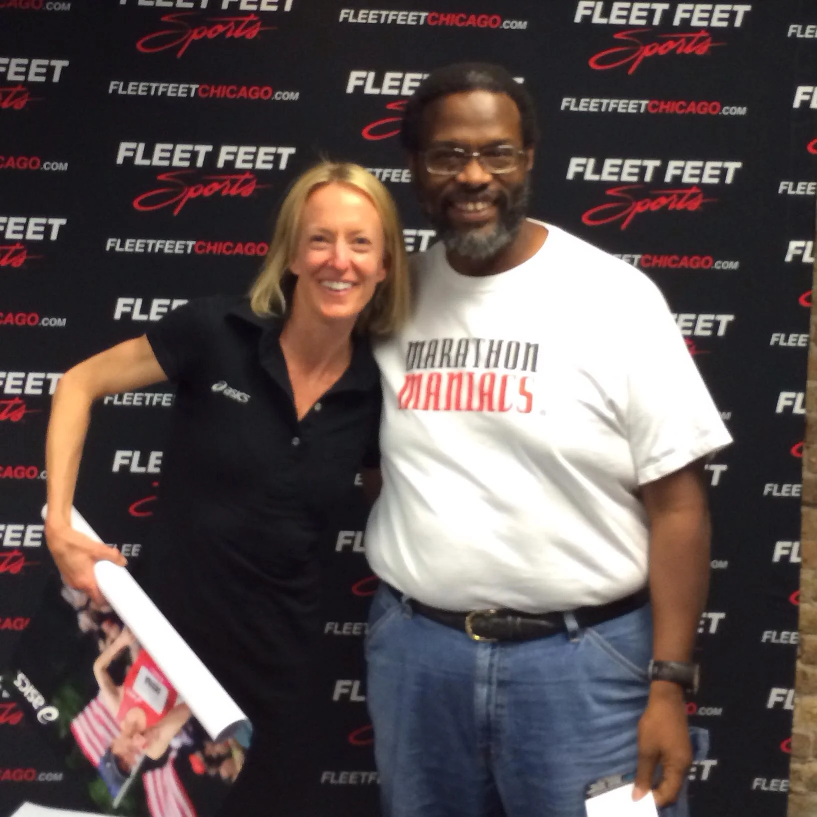 Deena Kastor and I at a meet-up in 2013