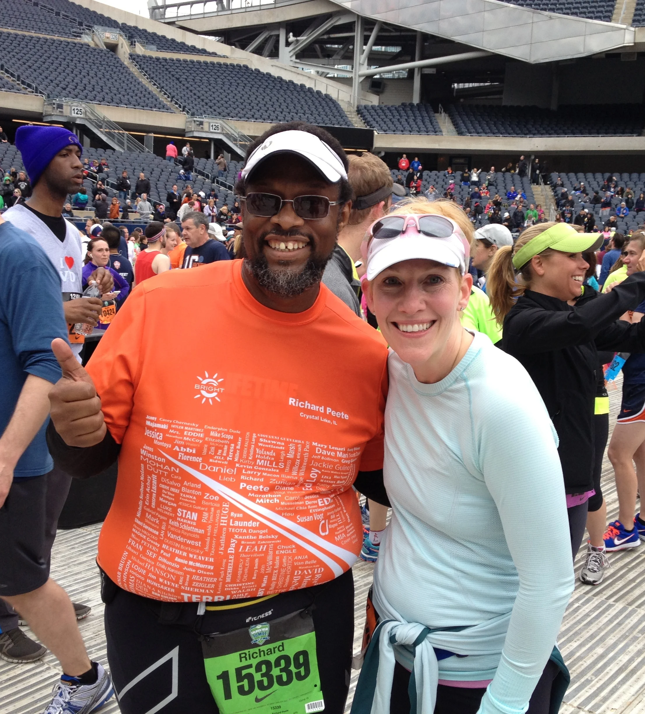 Meghan and I at the Finish of the 2013 Soldier Field 10-Miler