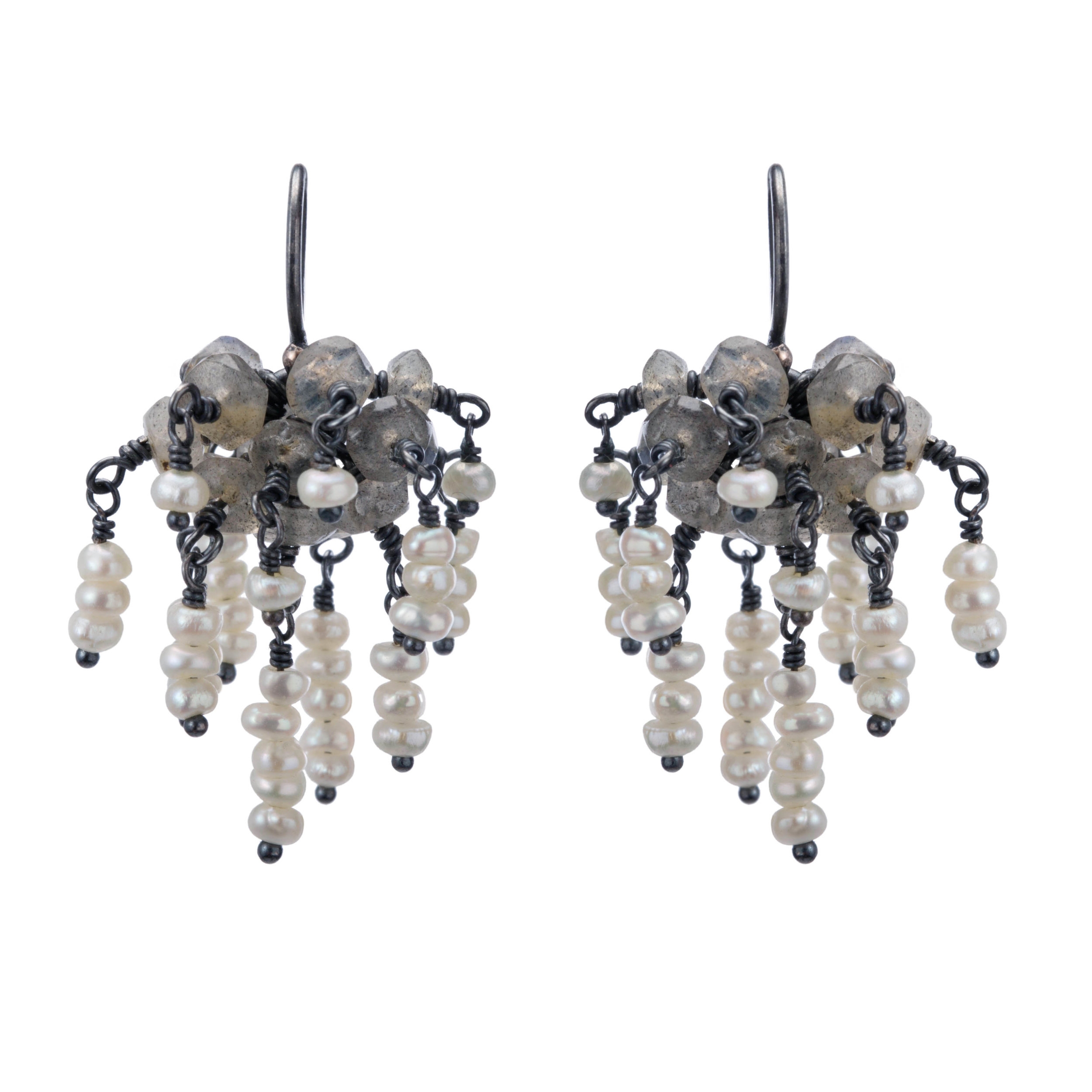 Undina Collection: Galena chandelier earrings