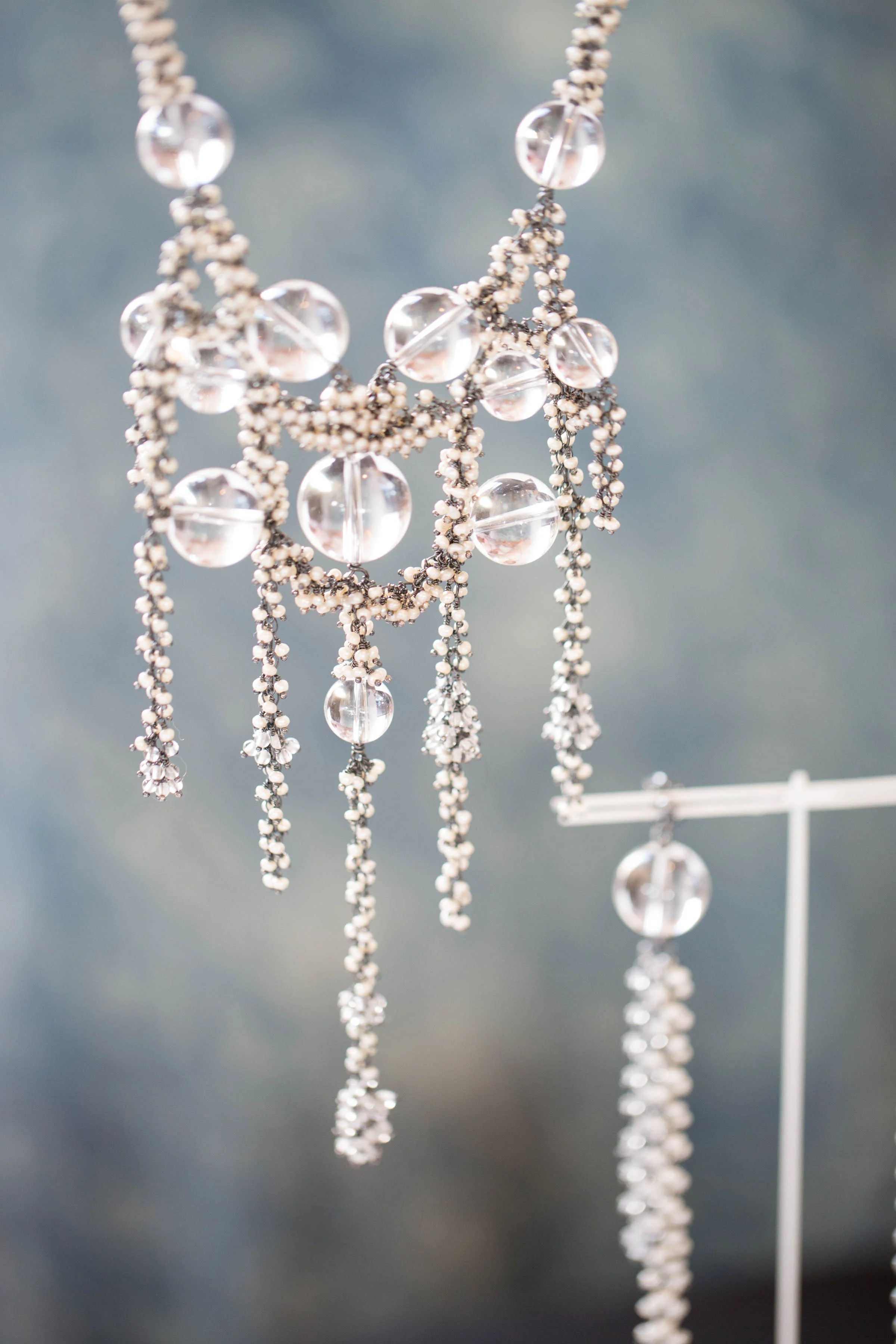 Michelle Pajak-Reynolds Undina Collection Venus necklace handcrafted in pearls, 174.85 carats (total weight) rock crystal quartz and oxidized recycled sterling silver. Photo credit: Julie Stanley/JuleImages