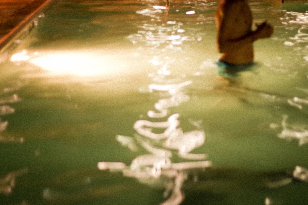 Weston at the pool. I'd say this is experimental, but there is really no excuse for soft focus. At least it looks cool.