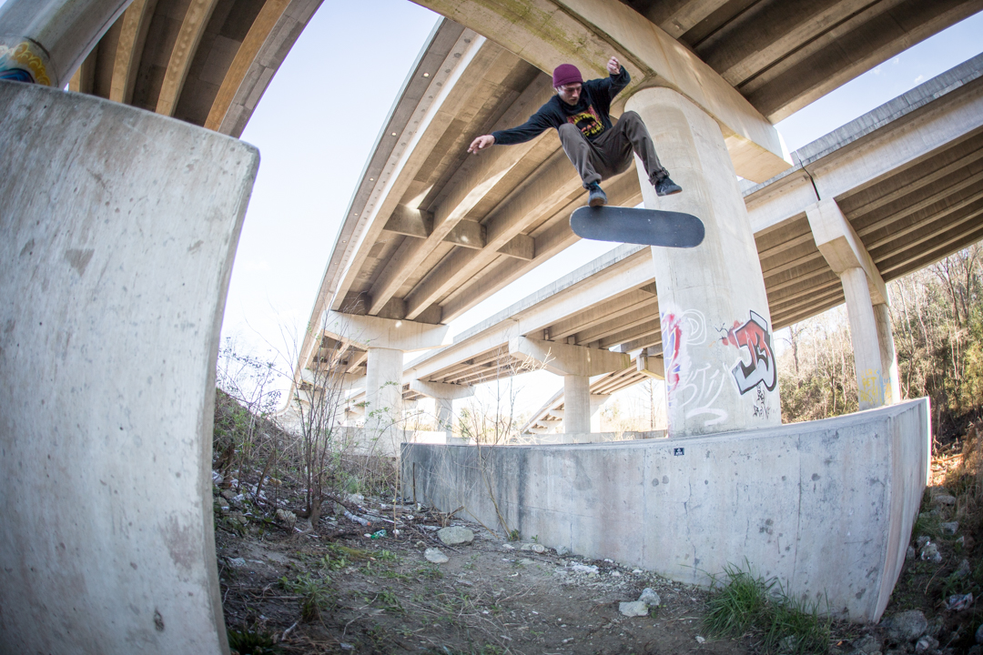 Then we headed under the bridge for a banger backside flip.