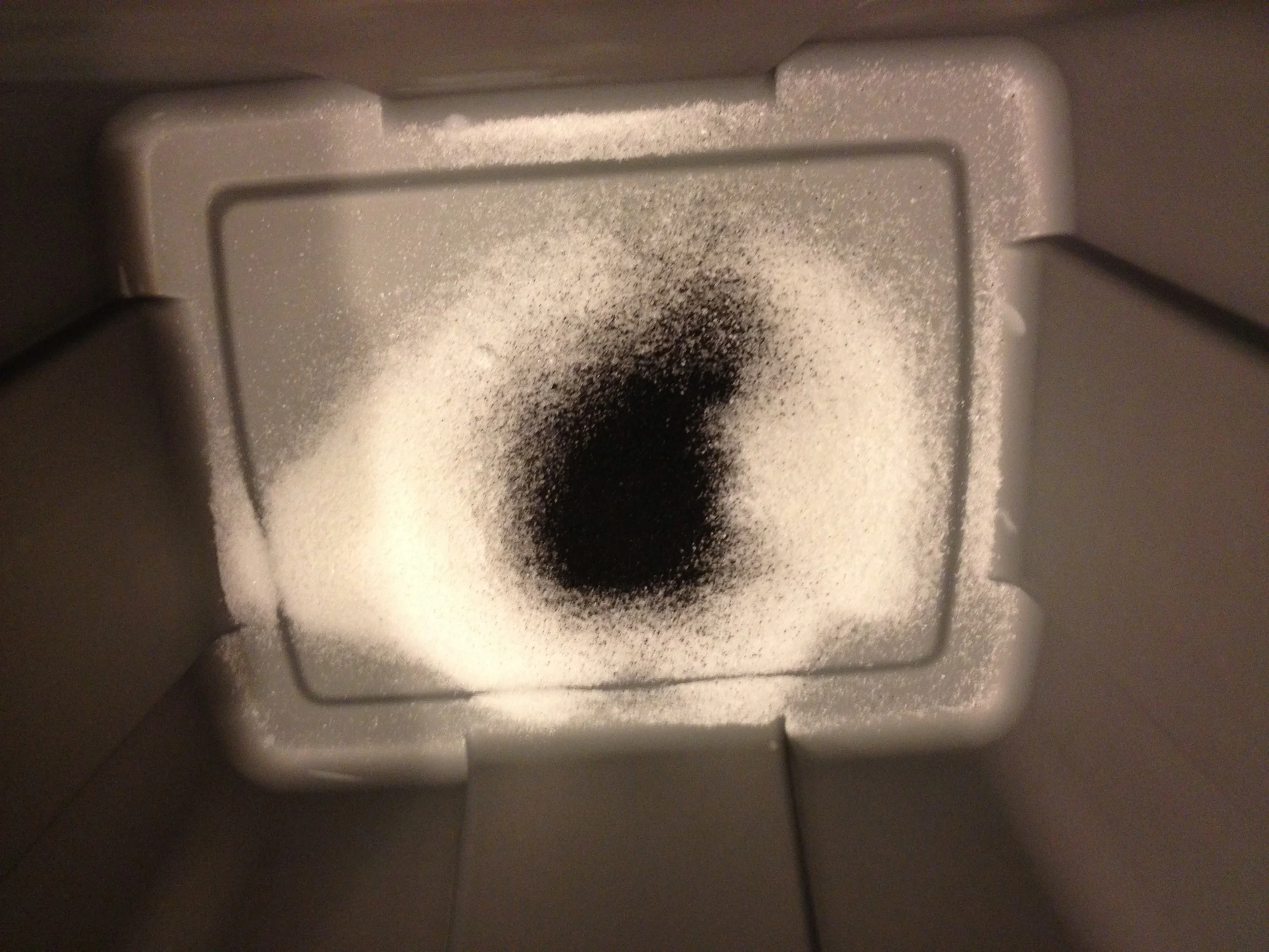Grey dye mixed with salt.