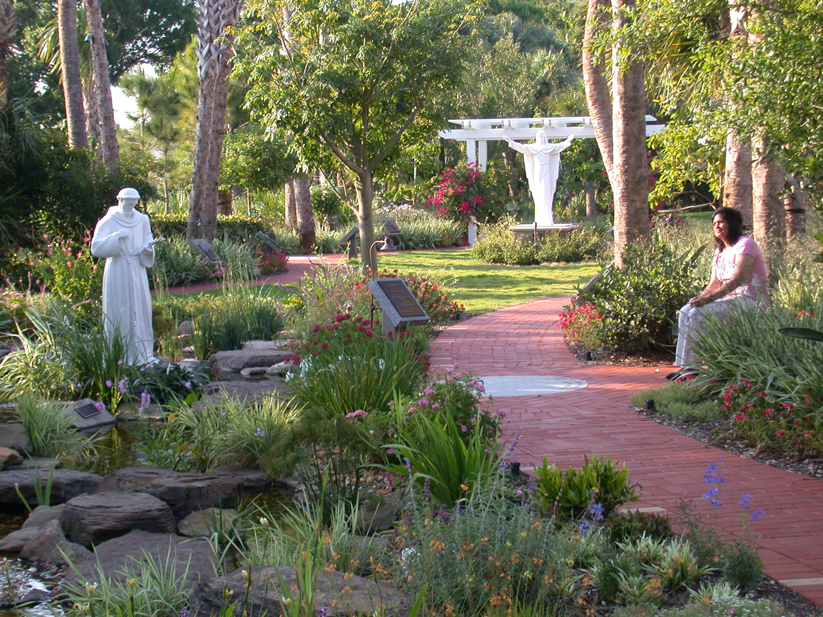 Meditation Garden at St. Peter Catholic Church Jupiter Stream with tropical plantings.jpg