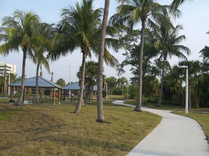 Burt Reynolds Park Palm Beach County Florida Picnic Shleters and walk.JPG