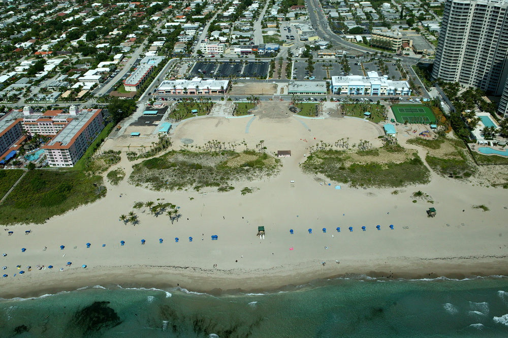 City of Riviera Beach Municipal Beach Park Ocean Mall Aerial During Construction Tennis Court Layout.JPG